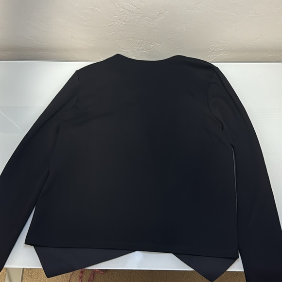 Soft Works black faux leather waterfall front jacket 10 - Picture 7 of 13